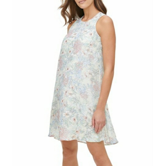 Tommy Hilfiger Floral Sheer Overlay Shift Dress - Picture 2 of 11